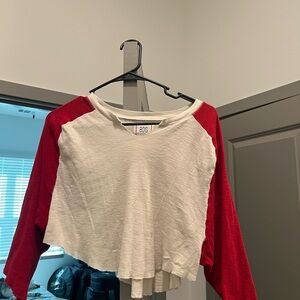 BDG Cream Cropped Knit Top